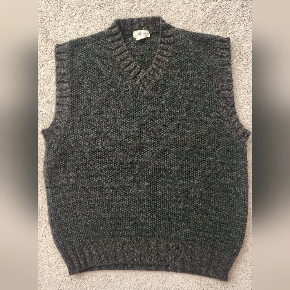 Vintage J.Crew 100% Wool Vest, Size XL Tall, Excellent Vintage Condition